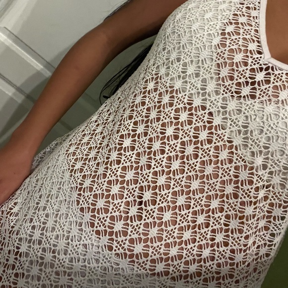 White sheer crochet dress. - Picture 2 of 2